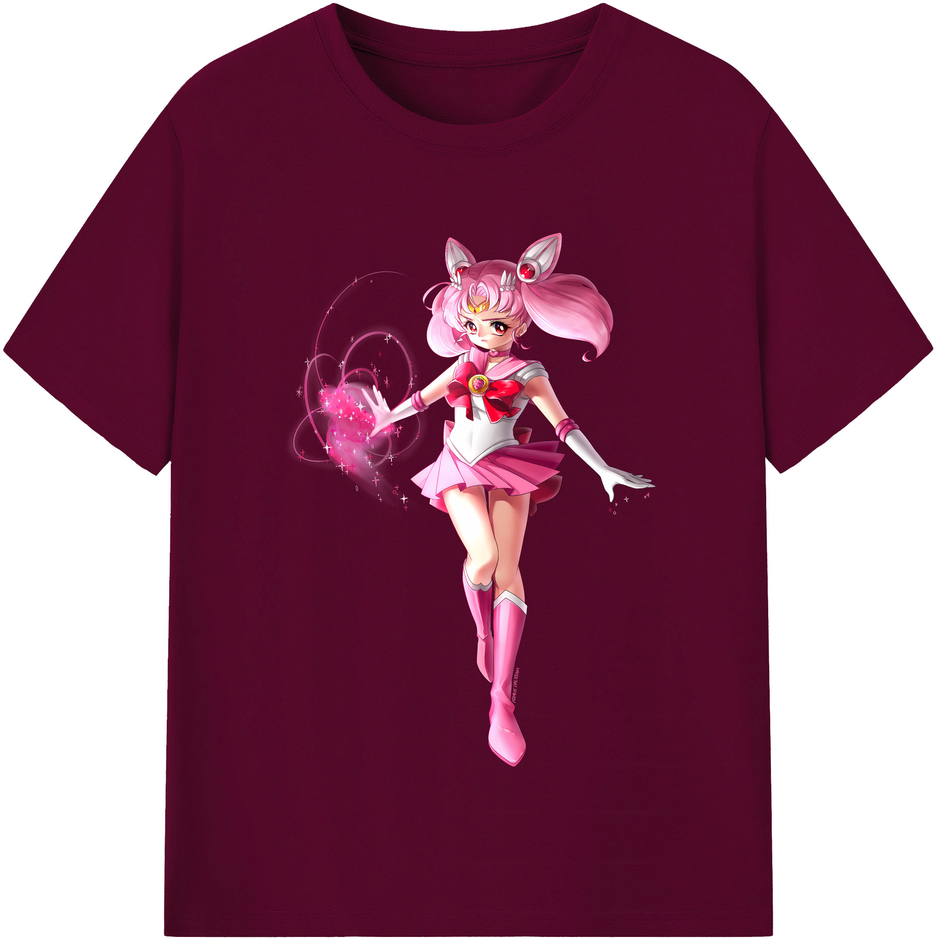 （画像用） 美少女戦士セーラームーン ちびうさ Sailor Moon Chibiusa Tsukino Usagi Small Lady Serenity レディースカジュアルプリントTシャツ（綿100％）